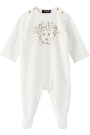 VERSACE Baby White Studded Medusa Jumpsuit