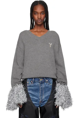 DOUBLET Gray Cheerleading Pompon Sweater