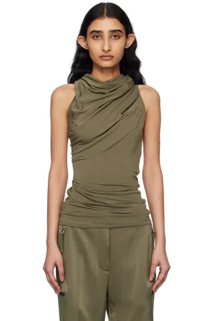 Helmut Lang Khaki Sleeveless Wind Top