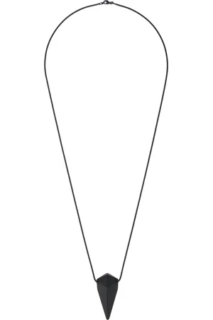 Rick Owens Black Hollywood Pyramid Charm Necklace