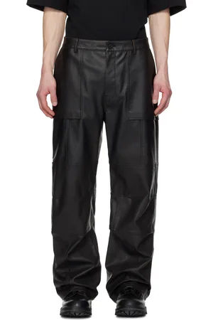 JUUN.J Knee Tuck Faux-Leather Pants