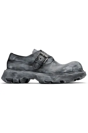 Acne Studios Black & Gray Buckle Leather Loafers