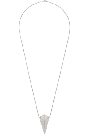 Rick Owens Silver Hollywood Pyramid Charm Necklace