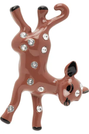 Marni Brown Deer Charm Earrings