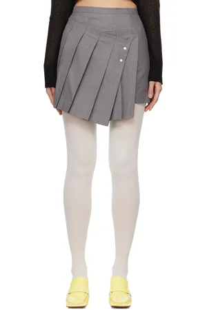 lesugiatelier Gray Folded Miniskirt