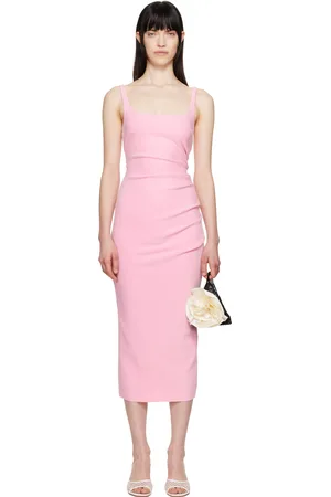 Bec & Bridge Pink Karina Tuck Midi Dress
