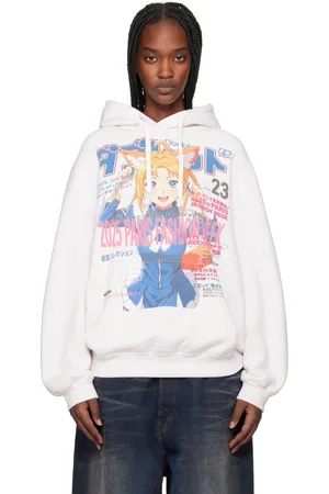 DOUBLET Off-White Anime Print Hoodie