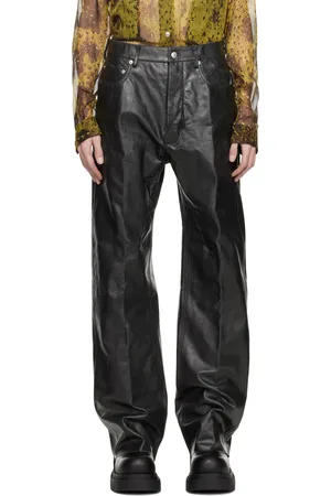 Rick Owens Black Hollywood Geth Leather Pants