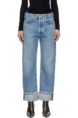 AGOLDE Blue Fran Low Slung Straight Jeans