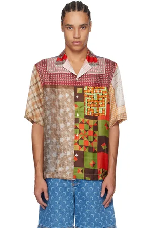 Marine Serre Multicolor Regenerated Silk Scarves Bowling Shirt