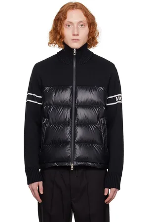 Moncler Navy Paneled Down Cardigan