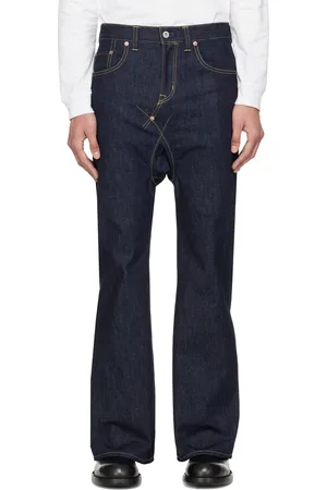 Fumito Ganryu Navy 5P Flare Sarouel Jeans