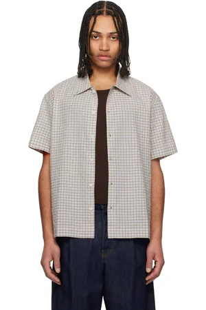 DUNST Beige Collared Checked Shirt