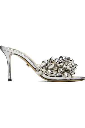 Mach & Mach Puffy Heart Mirror Leather Mules