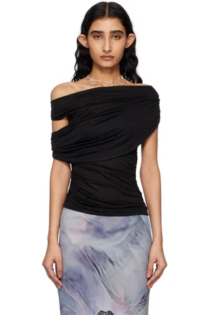 BLUMARINE Black Jersey Sablé Blouse