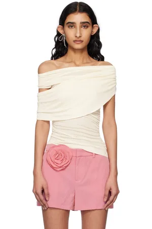 BLUMARINE Off-White Jersey Sablé Blouse