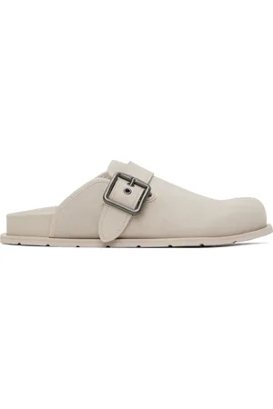 Coach Taupe Buckle Clogs