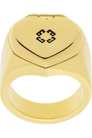 Givenchy Gold Heart Mirror Signet Ring