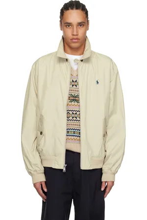 Ralph Lauren Beige Packable Taffeta Bomber Jacket