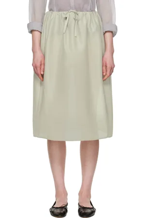 AMOMENTO Shirring Organza Midi Skirt