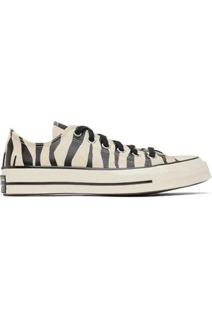 Converse Black & Off-White Chuck 70 Glow-In-The-Dark Zebra Low Top Sneakers