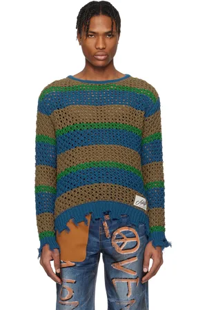 Andersson Bell Multicolor Damaged Stripe Boatneck Sweater
