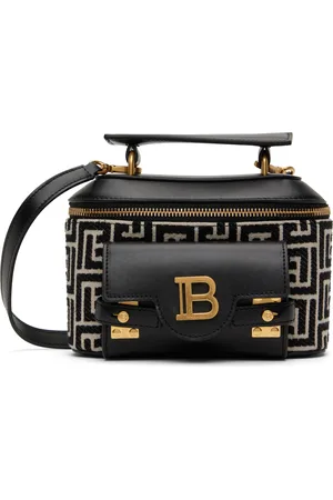 Balmain Black B-Buzz Vanity Monogram Bag