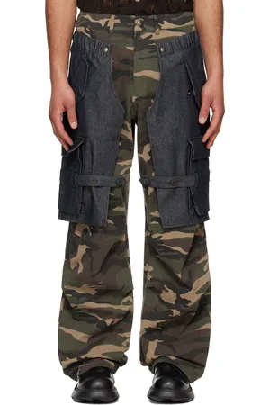 Andersson Bell SSENSE Exclusive Navy & Khaki Raptor Layered Cargo Pants