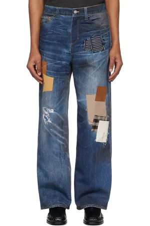 Andersson Bell Navy Patchwork Printed Denim Trompe L