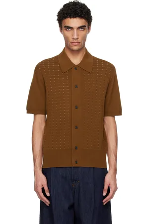 Tiger of Sweden Brown Araawen Merino Wool Knit Polo