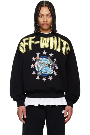 OFF-WHITE Black Fresco Star Over Crewneck Sweatshirt
