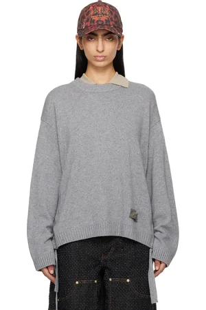 Ganni Gray Future Mixed Wool Oversized Sweater