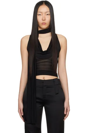 BLUMARINE Black Cowl Neck Tank Top