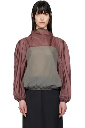 AMOMENTO Gray & Sheer Nylon Two-Way Jacket