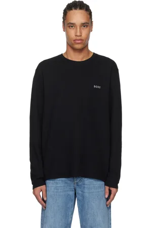 HUGO BOSS Black Waffle-Structured T-shirt