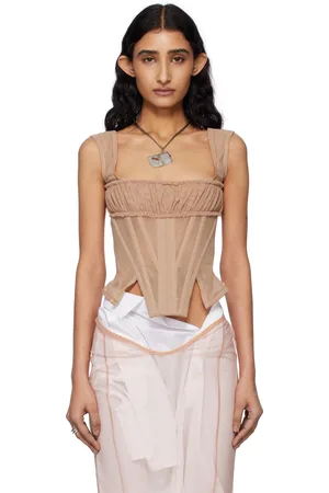 DILARA FINDIKOGLU Beige Femme Vortex Corset Top
