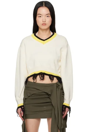 OTTOLINGER Off-White Cropped V-neck Sweater