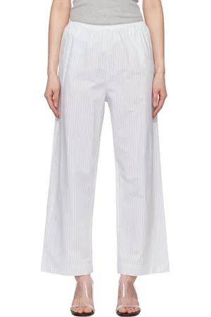 Deiji Studios White & Blue Ease Lounge Pants