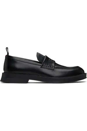 HUGO BOSS Black Brush-Off Leather Loafers