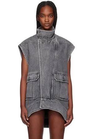 J.W.Anderson Gray Oversized Sleeveless High Neck Denim Vest