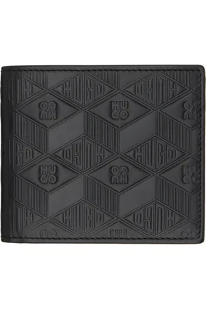 HUGO BOSS Black Embossed Leather Wallet