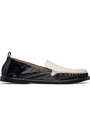 Ami Black & Off-White Leather Midi Loafers