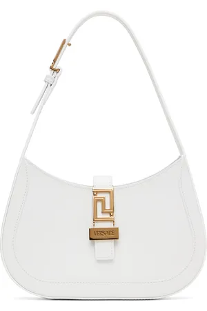 VERSACE White Greca Goddess Small Bag