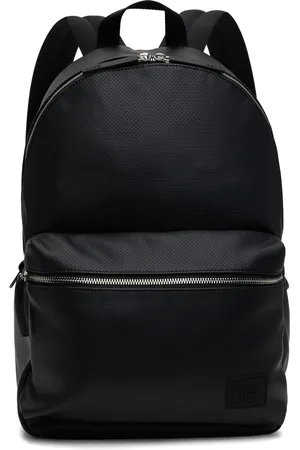 HUGO BOSS Black Perforated Faux Leather Backpack