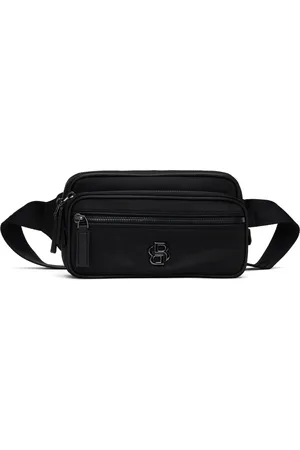 HUGO BOSS Black Twill Double B Monogram Belt Bag