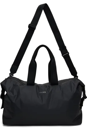 HUGO BOSS Black Coated Nylon Satin Duffle Bag