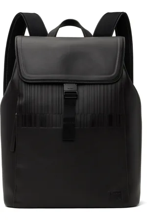 Paul Smith Brown Leather Shadow Stripe Backpack