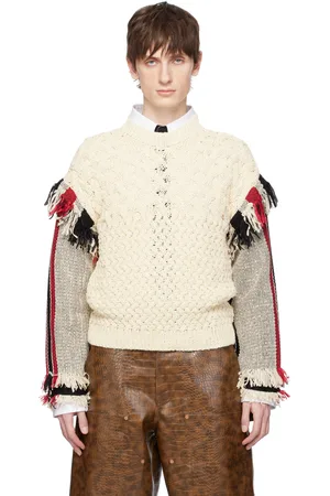 Andersson Bell Beige Tassel Sleeve Oversized Knit Sweater