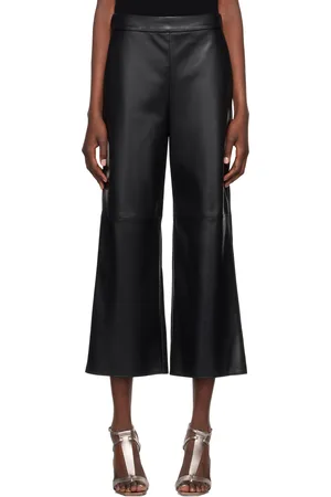 Max Mara Black Luciana Faux-Leather Trousers