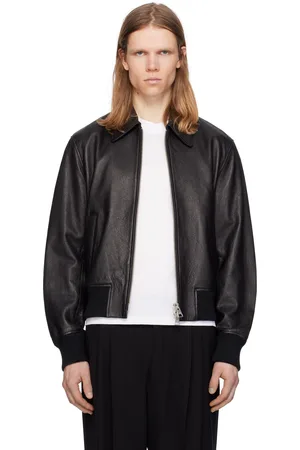 Ami Black Zipped Leather Jacket